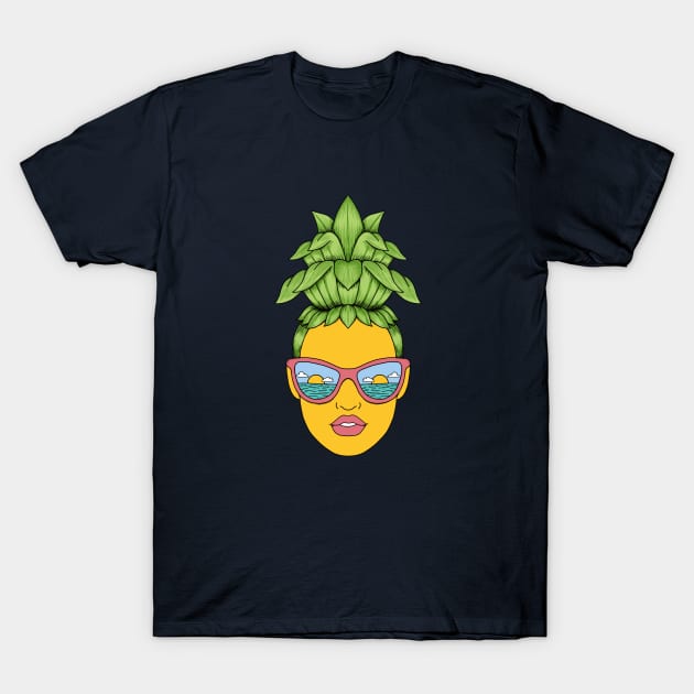 Pineapple girl T-Shirt by coffeeman